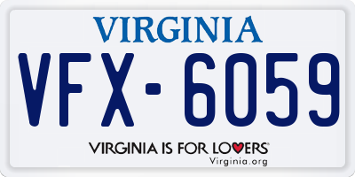 VA license plate VFX6059