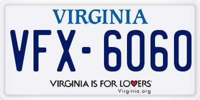 VA license plate VFX6060