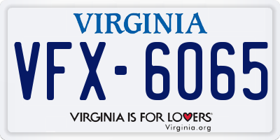 VA license plate VFX6065