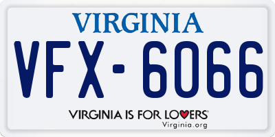VA license plate VFX6066