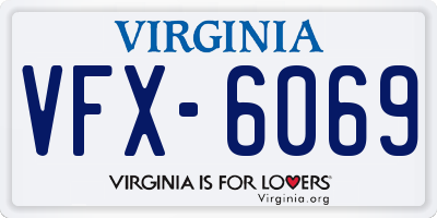 VA license plate VFX6069