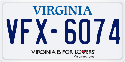 VA license plate VFX6074