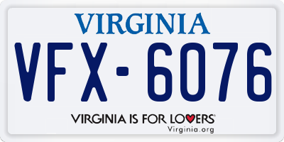 VA license plate VFX6076