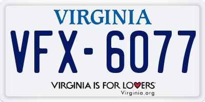 VA license plate VFX6077