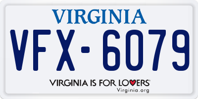 VA license plate VFX6079