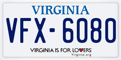 VA license plate VFX6080