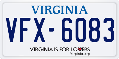 VA license plate VFX6083