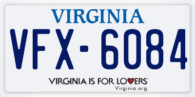 VA license plate VFX6084