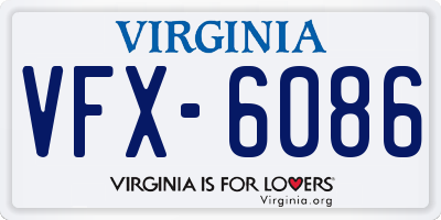 VA license plate VFX6086