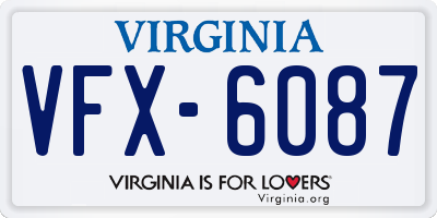 VA license plate VFX6087