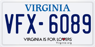 VA license plate VFX6089