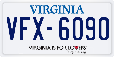 VA license plate VFX6090