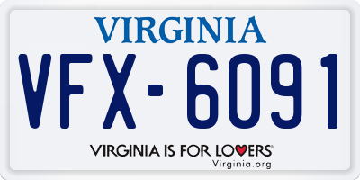 VA license plate VFX6091