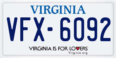 VA license plate VFX6092