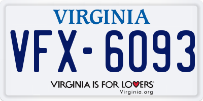 VA license plate VFX6093