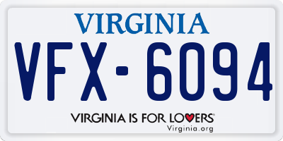 VA license plate VFX6094