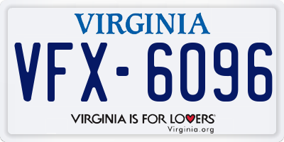 VA license plate VFX6096