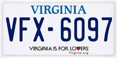 VA license plate VFX6097
