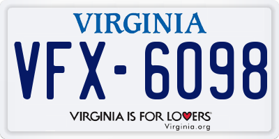 VA license plate VFX6098