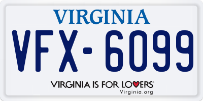 VA license plate VFX6099