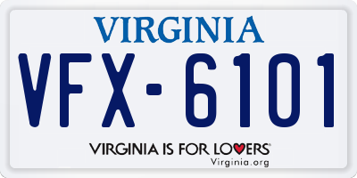 VA license plate VFX6101