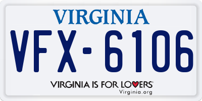 VA license plate VFX6106