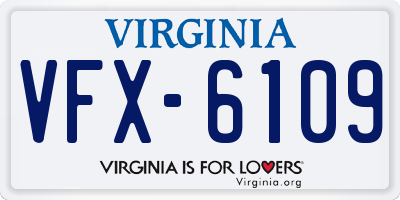 VA license plate VFX6109