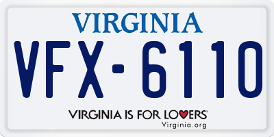 VA license plate VFX6110