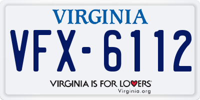 VA license plate VFX6112