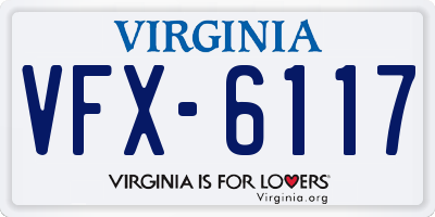 VA license plate VFX6117