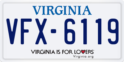 VA license plate VFX6119