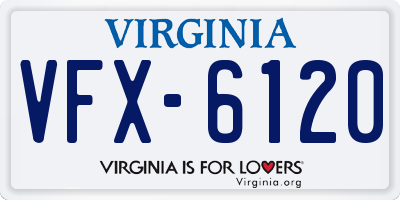 VA license plate VFX6120