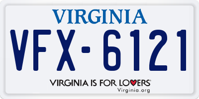 VA license plate VFX6121