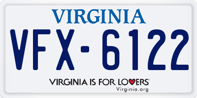VA license plate VFX6122