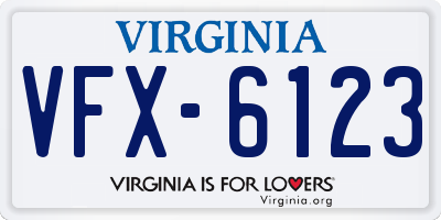 VA license plate VFX6123