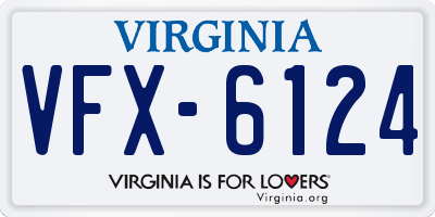 VA license plate VFX6124