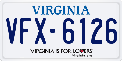 VA license plate VFX6126