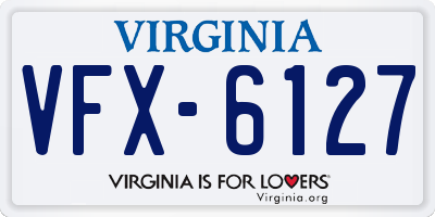 VA license plate VFX6127