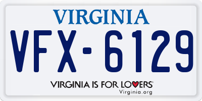 VA license plate VFX6129