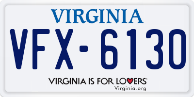 VA license plate VFX6130