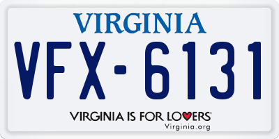 VA license plate VFX6131