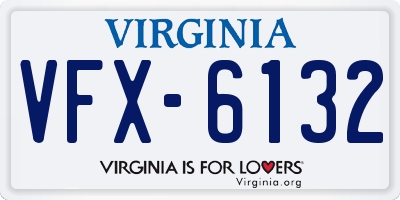 VA license plate VFX6132