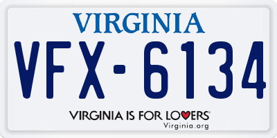 VA license plate VFX6134