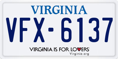 VA license plate VFX6137