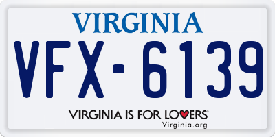 VA license plate VFX6139