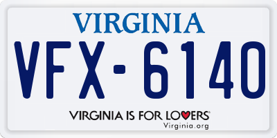 VA license plate VFX6140