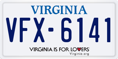VA license plate VFX6141