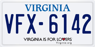 VA license plate VFX6142