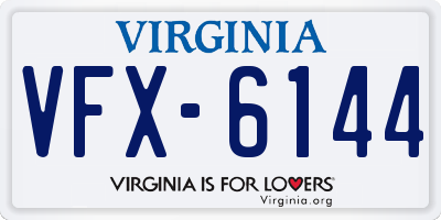 VA license plate VFX6144