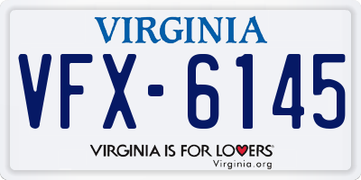 VA license plate VFX6145